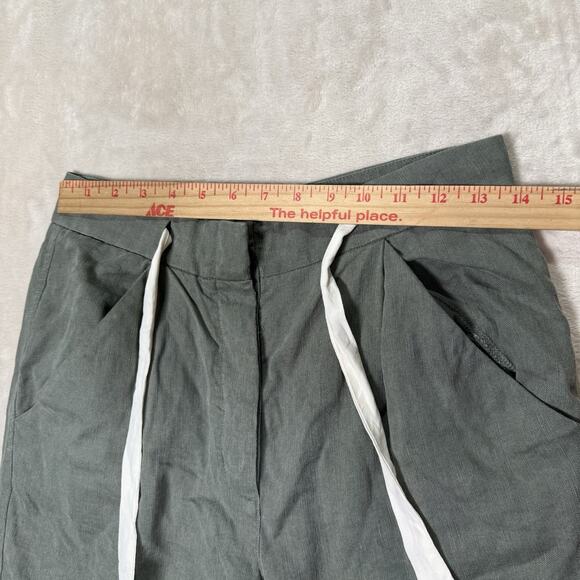 Aritzia Wilfred Allant Pant Cropped Cuffed Olive Green Women's Size 4 - Picture 8 of 10